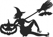 Haloween witch - DXF SVG CDR Cut File, ready to cut for laser Router plasma